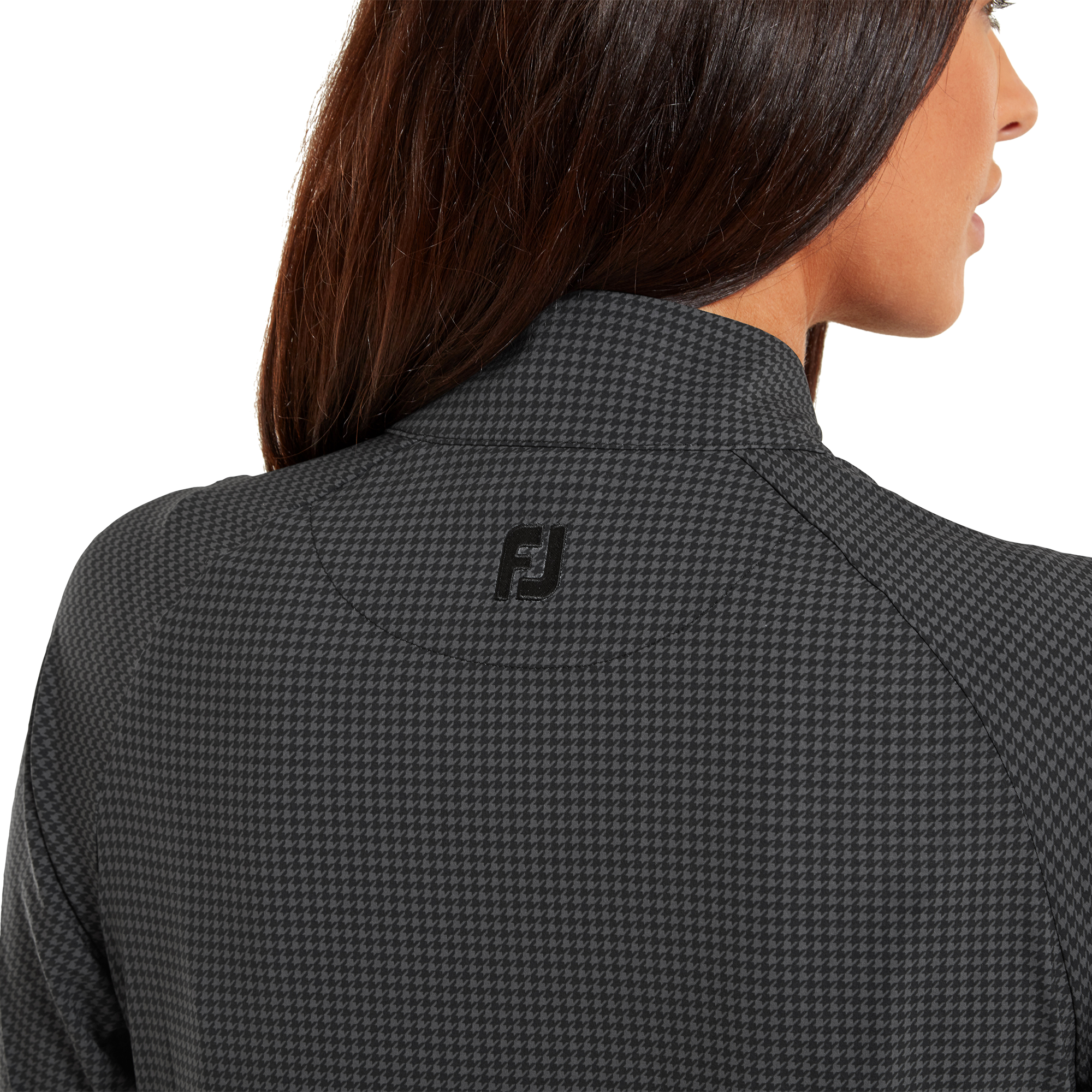 Houndstooth Print Woven Jacket