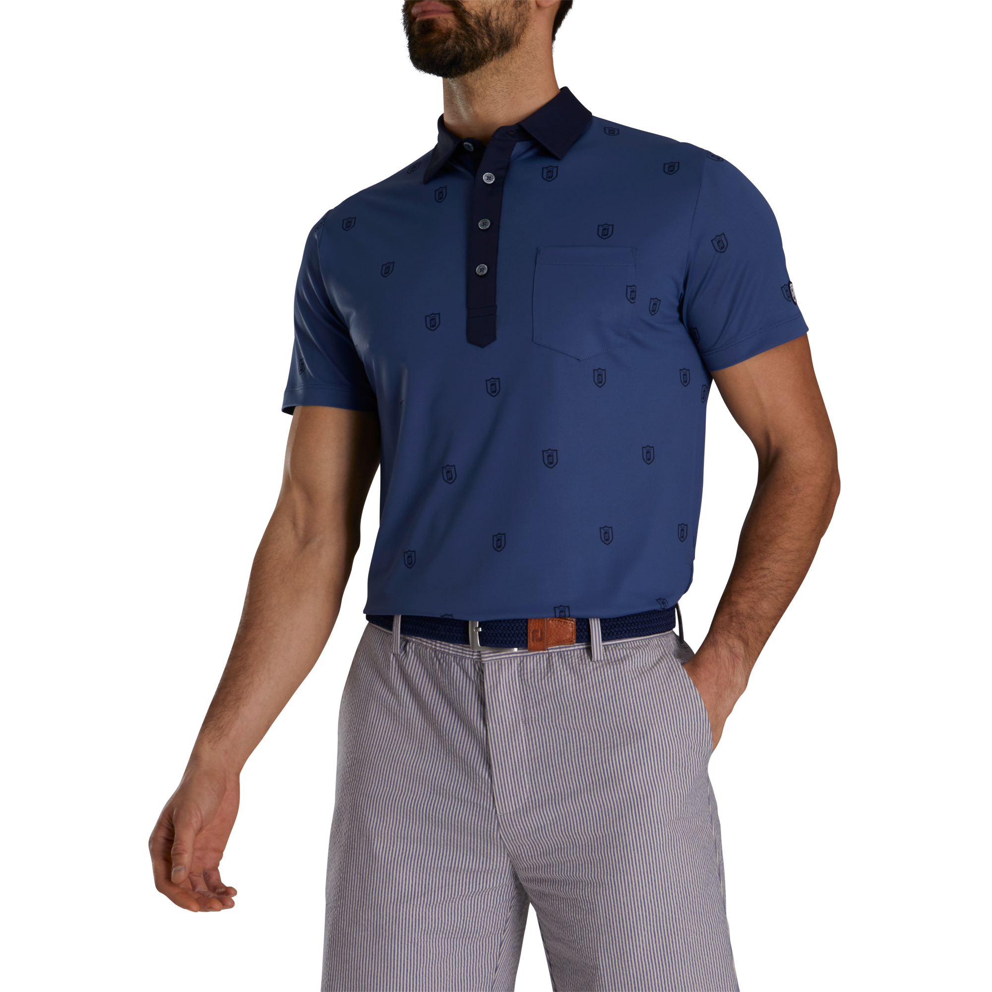 Todd Snyder Shield Logo Print Polo