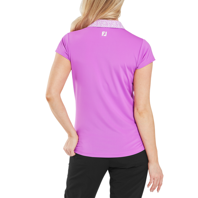 Cap Sleeve Print Trim Lisle