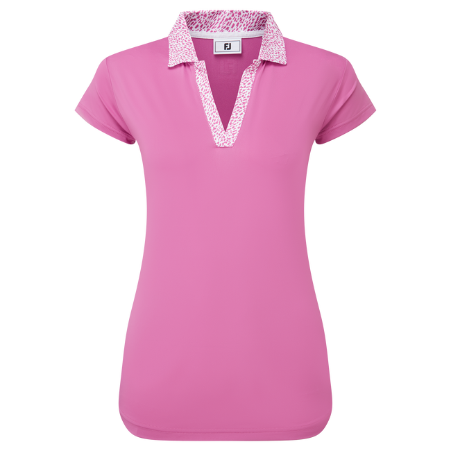 Cap Sleeve Print Trim Lisle