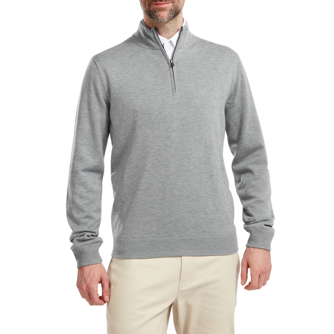 Wool Blend 1/2 Zip Lined Pullover