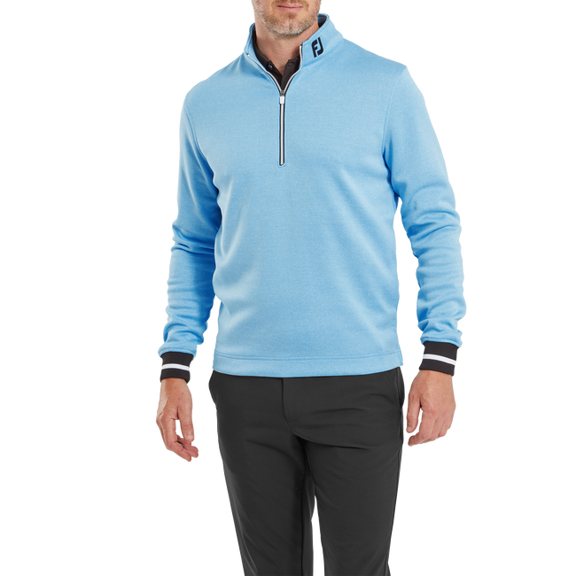Footjoy Ribbed Chillout Golf Pullover - Heather Pool Footjoy Ribbed Chillout Golf Pullover - Heather Pool