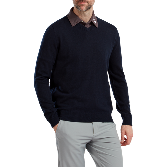 Wool Blend V-Neck Pullover