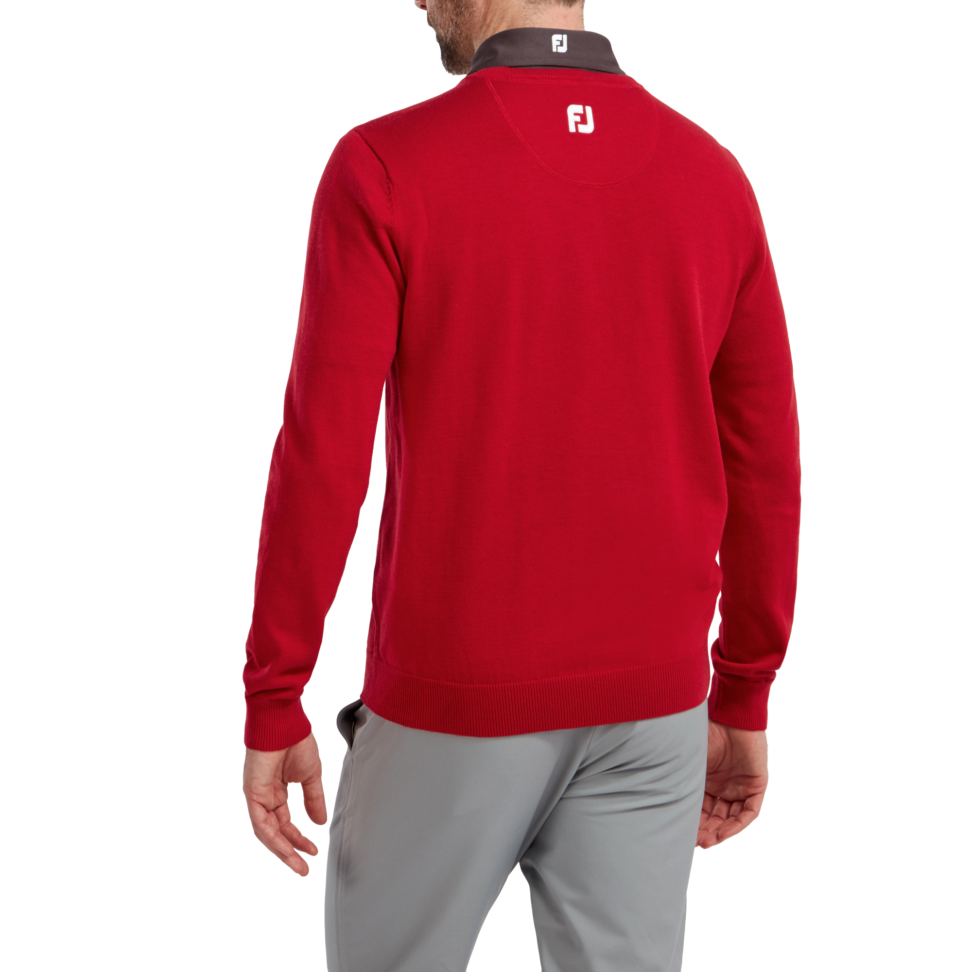 Wollmischpullover mit V-Kragen