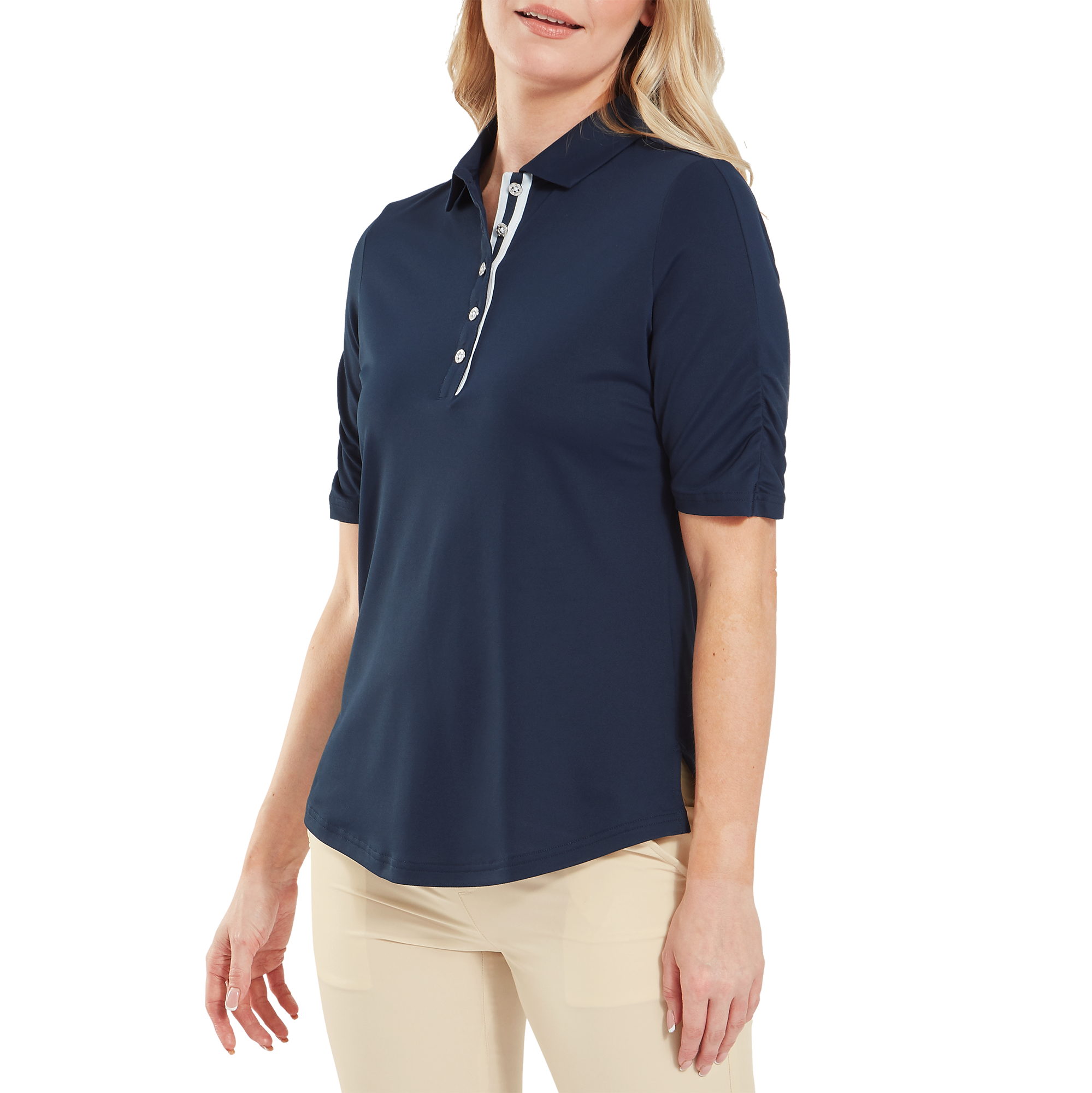 Half Sleeve Ruched Lisle