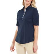 Half Sleeve Ruched Lisle