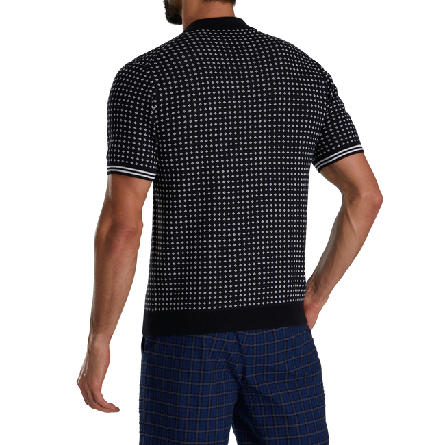 Todd Snyder Short Sleeve Geo Johnny Collar Sweater