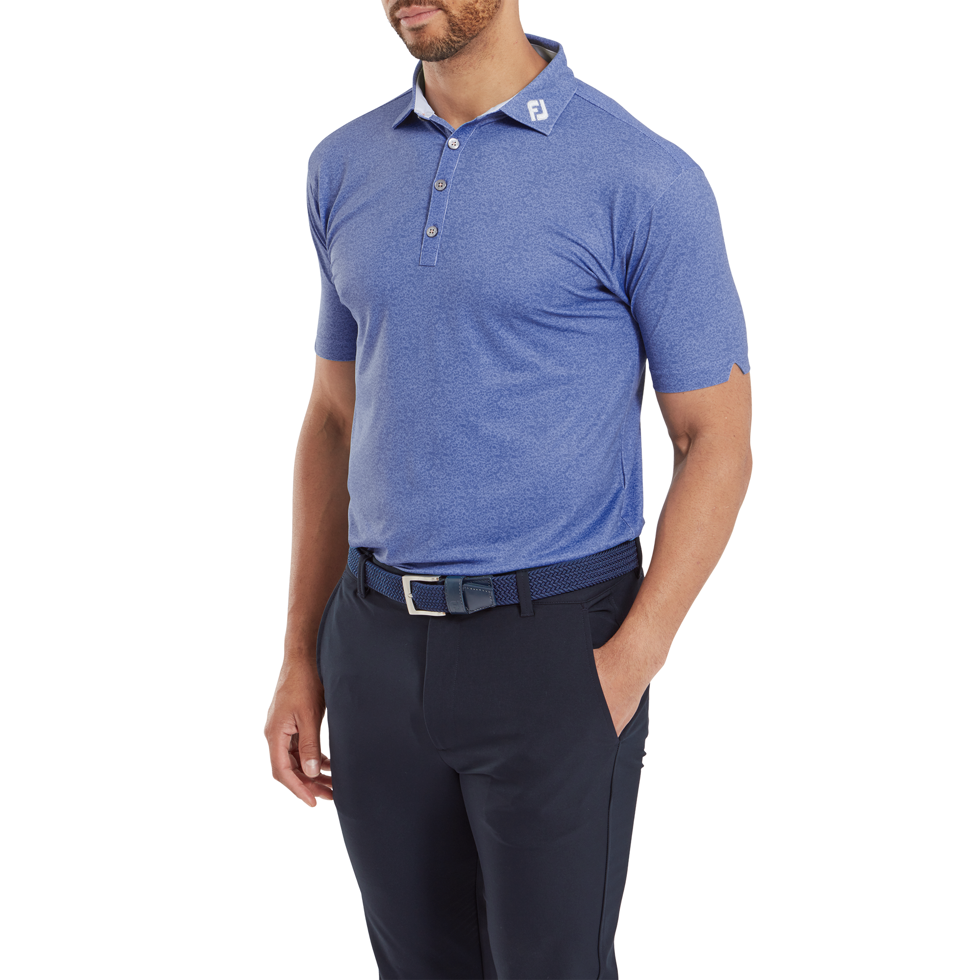 Texture Print Pique with Parachute Trim