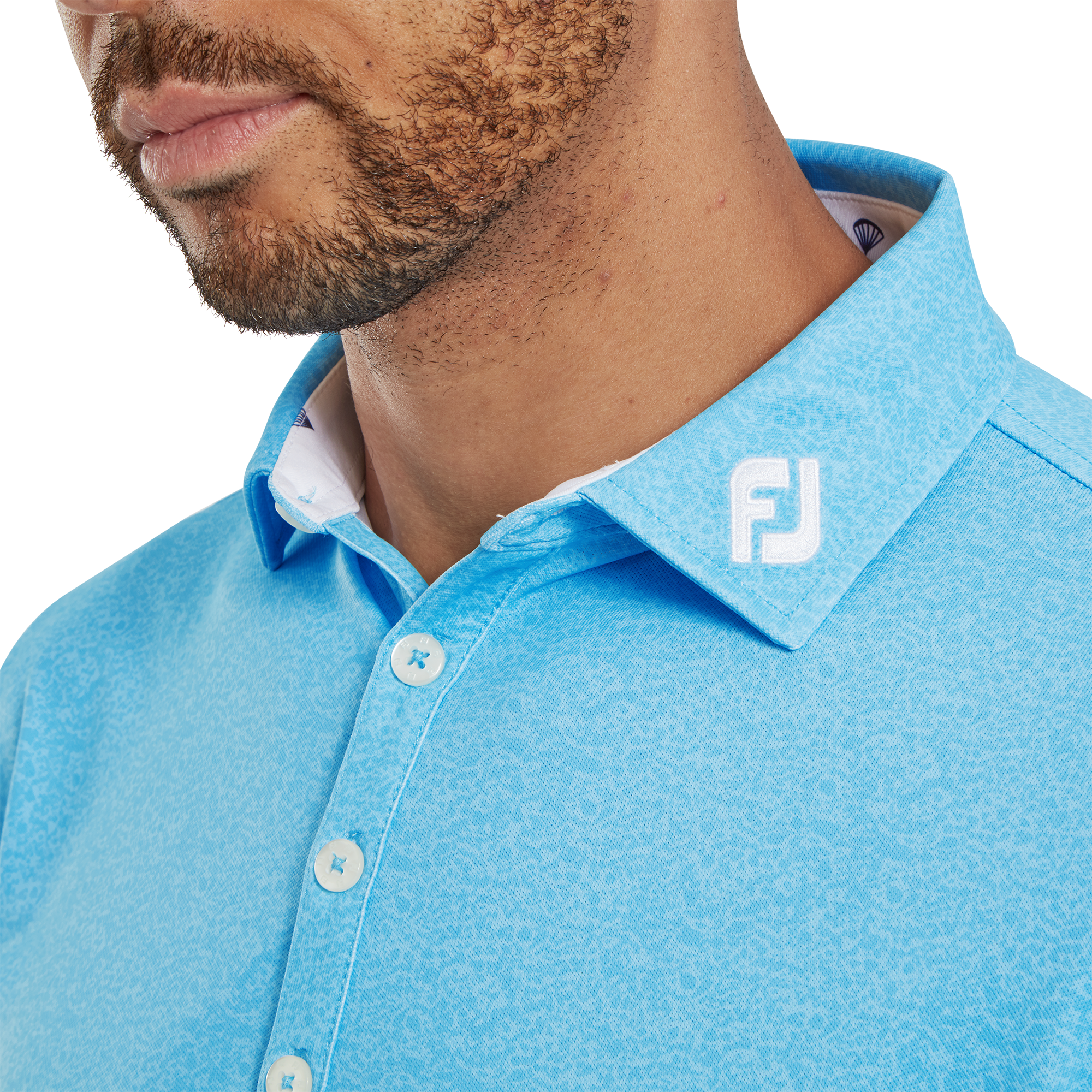 Texture Print Pique with Parachute Trim