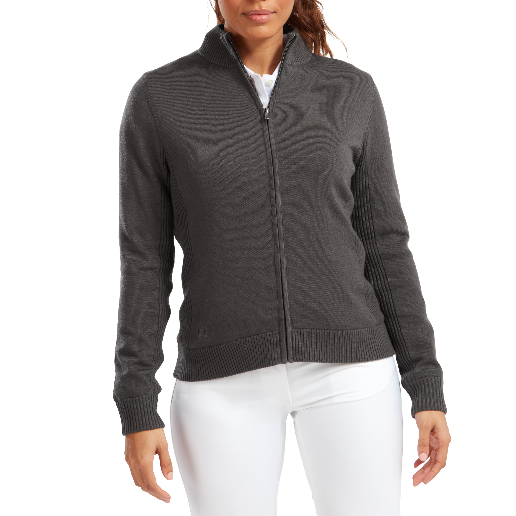 Women's Full-Zip Lined Wool Blend Pullover