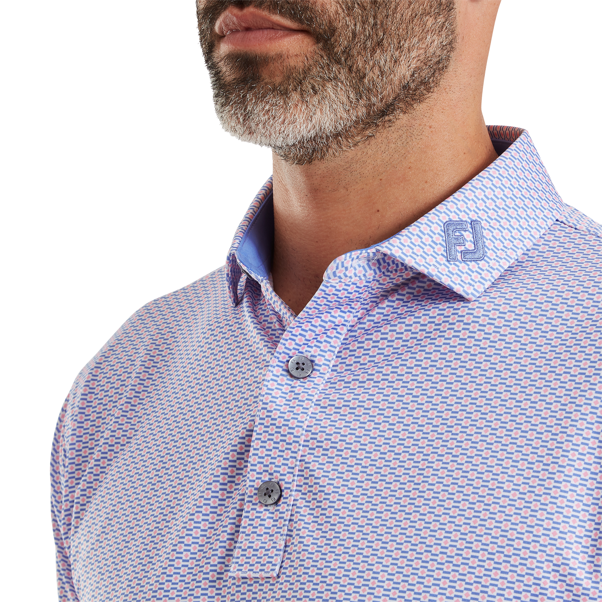 Polo en fil d'Ecosse imprim&eacute; drapeau nautique FJ