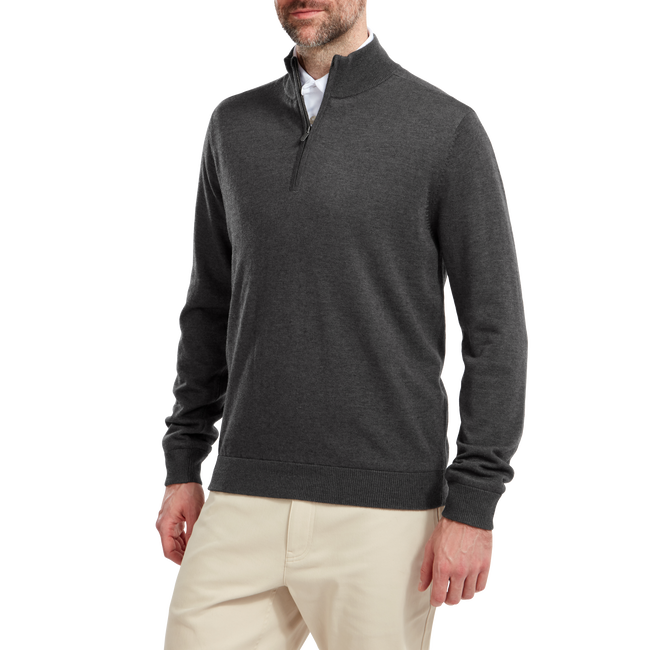 Wool Blend 1/2 Zip Lined Pullover
