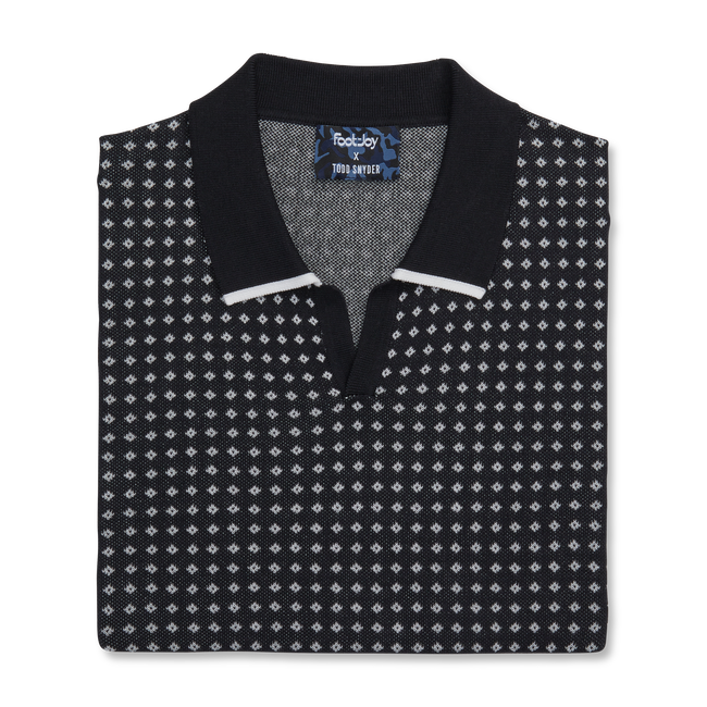 Todd Snyder Short Sleeve Geo Johnny Collar Sweater