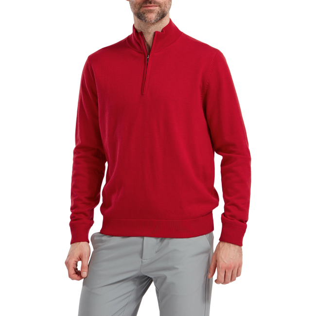 Wool Blend 1/2 Zip Lined Pullover