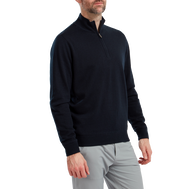 Wool Blend 1/2 Zip Lined Pullover
