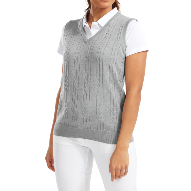 Women's Wool Blend Cable Knit V-Neck Vest